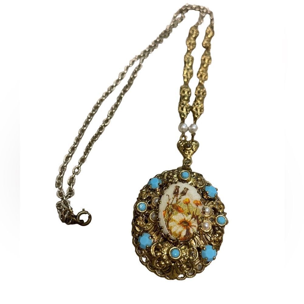 Vintage West Germany Filigree Necklace - Picture 4 of 15